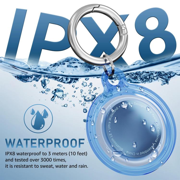 XDcase 2 Pack Full-cover Waterproof TPU Protective Case with Keychain, For AirTag