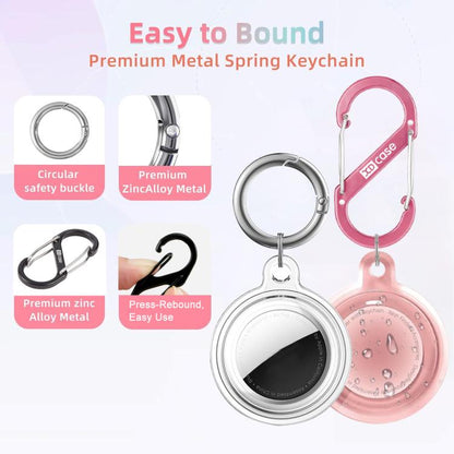 XDcase 2 Pack Full-cover Waterproof TPU Protective Case with Keychain, For AirTag