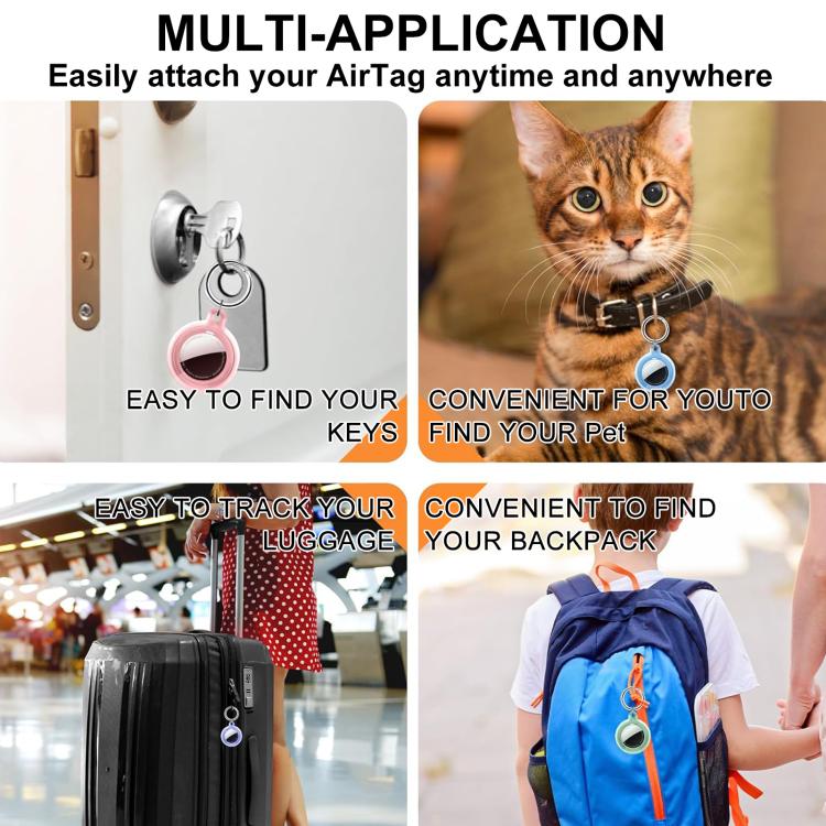 XDcase 2 Pack Full-cover Waterproof TPU Protective Case with Keychain, For AirTag