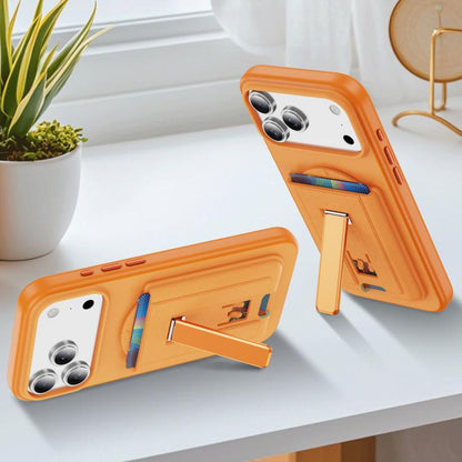 Leather Texture MagSafe Magnetic Folding Stand Phone Card Slots Holder