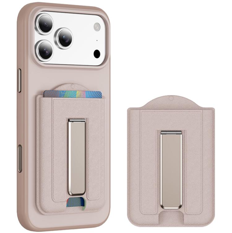 Leather Texture MagSafe Magnetic Folding Stand Phone Card Slots Holder