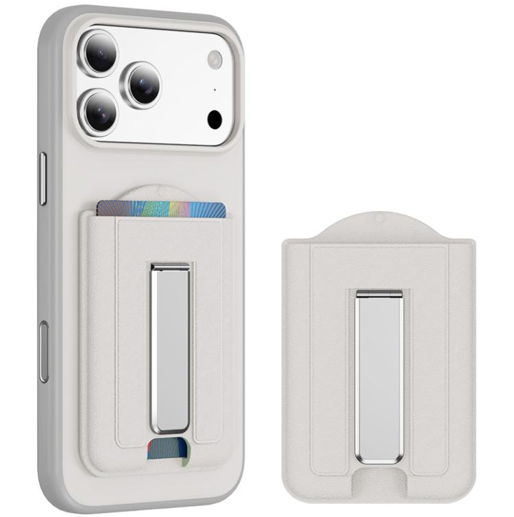 Leather Texture MagSafe Magnetic Folding Stand Phone Card Slots Holder