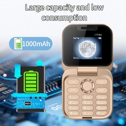 i17Air Mini Flip Dual Screen Phone, 1.8 inch, Support Bluetooth, FM, GSM, Dual SIM