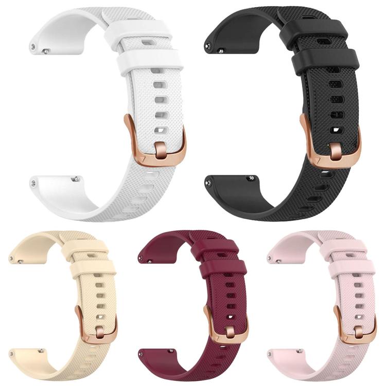 5 Pack For Garmin Vivoactive 5 / Venu / Forerunner 165 xDfind Rose Gold Buckle Silicone Sport Watch Band, 18mm, 20mm, 22mm