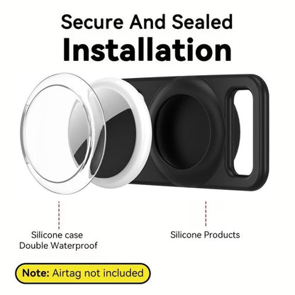 xDfind Silicone Pet Collar Tracker Transparent PC Cover, For AirTag