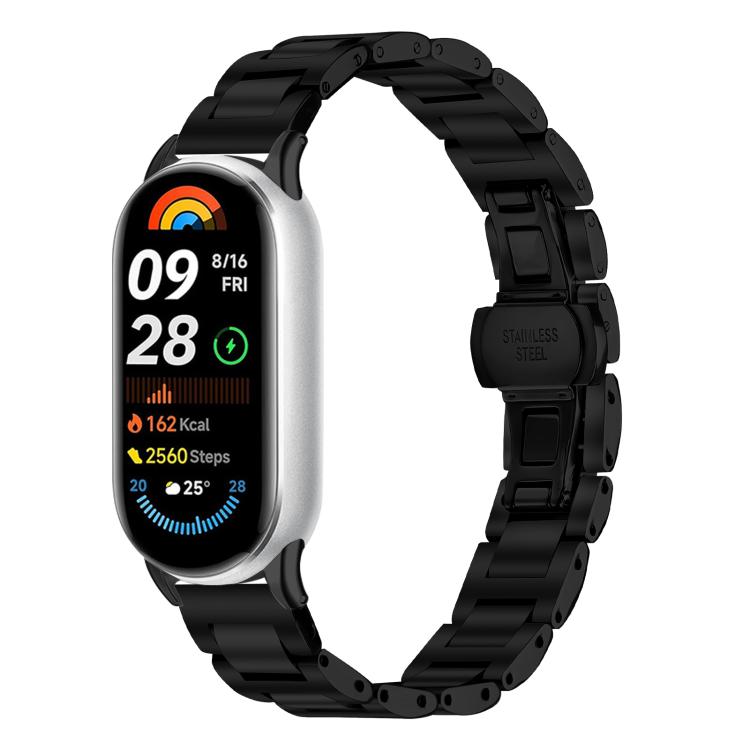 Slim Butterfly Buckle Metal Stainless Steel Watch Band, For Xiaomi Smart Band 11 / 10 / 9 / 8, For Xiaomi Smart Band 10 Pro / Redmi Watch6 / 5
