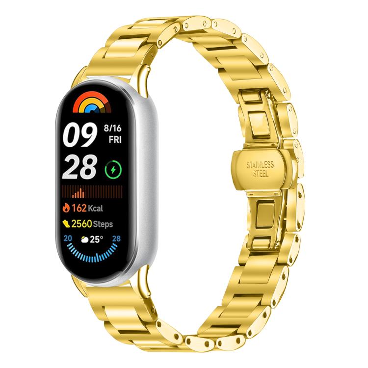 Slim Butterfly Buckle Metal Stainless Steel Watch Band, For Xiaomi Smart Band 11 / 10 / 9 / 8, For Xiaomi Smart Band 10 Pro / Redmi Watch6 / 5