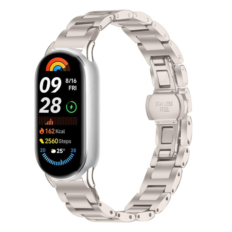Slim Butterfly Buckle Metal Stainless Steel Watch Band, For Xiaomi Smart Band 11 / 10 / 9 / 8, For Xiaomi Smart Band 10 Pro / Redmi Watch6 / 5