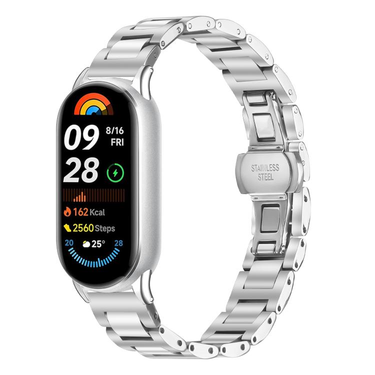 Slim Butterfly Buckle Metal Stainless Steel Watch Band, For Xiaomi Smart Band 11 / 10 / 9 / 8, For Xiaomi Smart Band 10 Pro / Redmi Watch6 / 5
