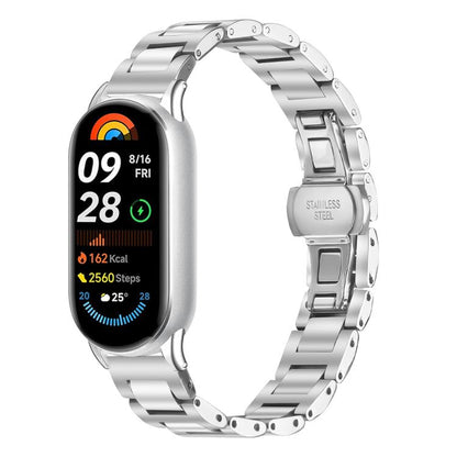 Slim Butterfly Buckle Metal Stainless Steel Watch Band, For Xiaomi Smart Band 11 / 10 / 9 / 8, For Xiaomi Smart Band 10 Pro / Redmi Watch6 / 5