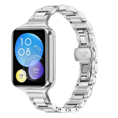 Slim Butterfly Buckle Metal Stainless Steel Watch Band, For Xiaomi Smart Band 11 / 10 / 9 / 8, For Xiaomi Smart Band 10 Pro / Redmi Watch6 / 5