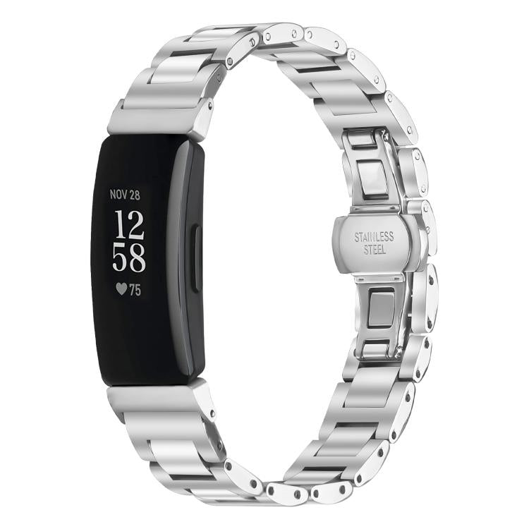 Slim Butterfly Buckle Metal Stainless Steel Watch Band, For Fitbit Inspire 3, For Fitbit Ace 3 / Ace 2 / Inspire 2