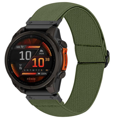 Solid Color Elastic Nylon Watch Band, For Garmin 26mm