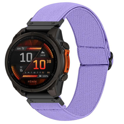 Solid Color Elastic Nylon Watch Band, For Garmin 26mm