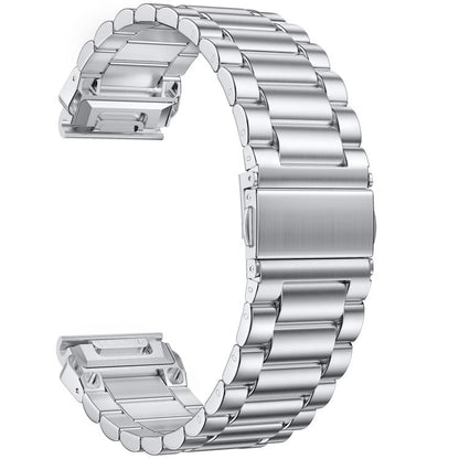 Integrated Tactix Three Beads Folding Clasp Stainless Steel Watch Band, For Garmin 26mm, For Garmin 22mm