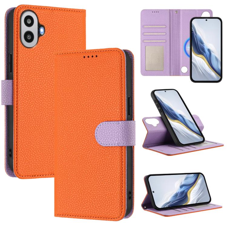 Detachable Litchi Texture Magnetic Vegan Leather Phone Case, For Nothing CMF Phone 1, For Nothing Phone 2a