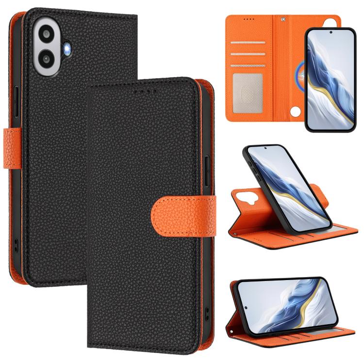 Detachable Litchi Texture Magnetic Vegan Leather Phone Case, For Nothing CMF Phone 1, For Nothing Phone 2a