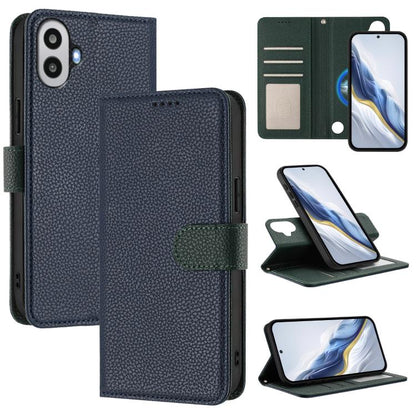 Detachable Litchi Texture Magnetic Vegan Leather Phone Case, For Nothing CMF Phone 1, For Nothing Phone 2a