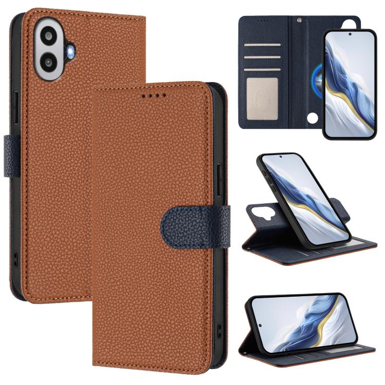 Detachable Litchi Texture Magnetic Vegan Leather Phone Case, For Nothing CMF Phone 1, For Nothing Phone 2a