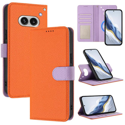 Detachable Litchi Texture Magnetic Vegan Leather Phone Case, For Nothing CMF Phone 1, For Nothing Phone 2a