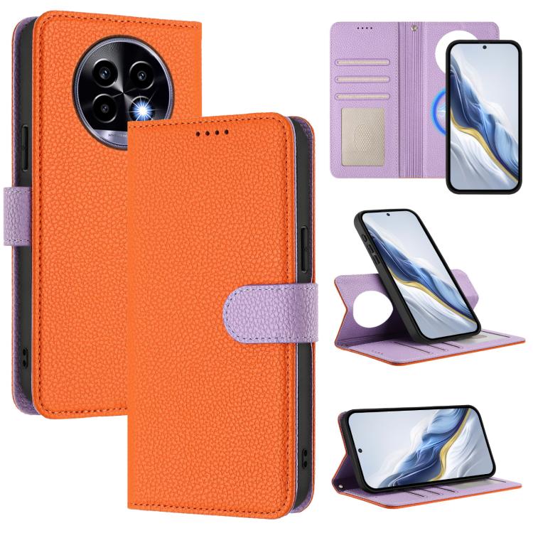 Detachable Litchi Texture Magnetic Vegan Leather Phone Case, For Realme 13 Pro / 13 Pro+ 5G