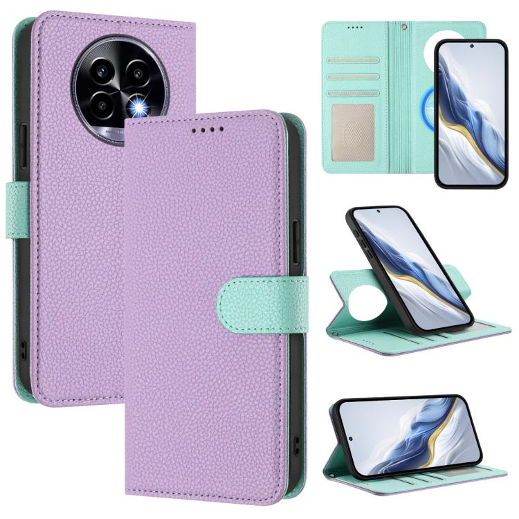Detachable Litchi Texture Magnetic Vegan Leather Phone Case, For Realme 13 Pro / 13 Pro+ 5G