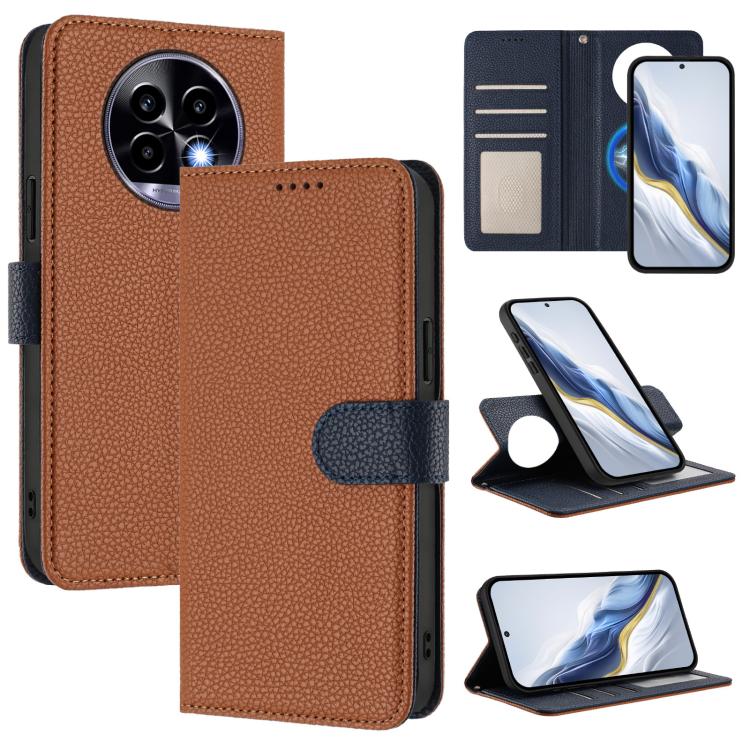 Detachable Litchi Texture Magnetic Vegan Leather Phone Case, For Realme 13 Pro / 13 Pro+ 5G