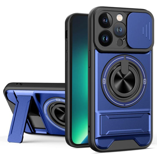 Lens Sliding Window Multifunctional Magnetic Shockproof Phone Case, For iPhone 13 Pro, For iPhone 13, For iPhone 12, For iPhone 12 Pro Max, For iPhone 12 Pro, For iPhone 11 Pro Max, For iPhone 11, For iPhone XR, For iPhone XS Max, For iPhone 7 Plus    ...