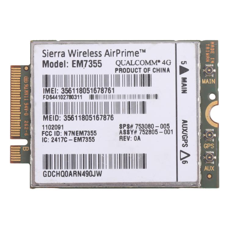 EM7355 Gobi5000 WWAN 4G LTE 753080-005 Pour HP EliteBook 820 840 850 G1, EM7355 Gobi5000