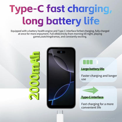 16 Pro Max, 1GB+16GB, 3.75 inch Android 8.1 MediaTek MT6580 Quad Core, Network: 3G, Dual SIM