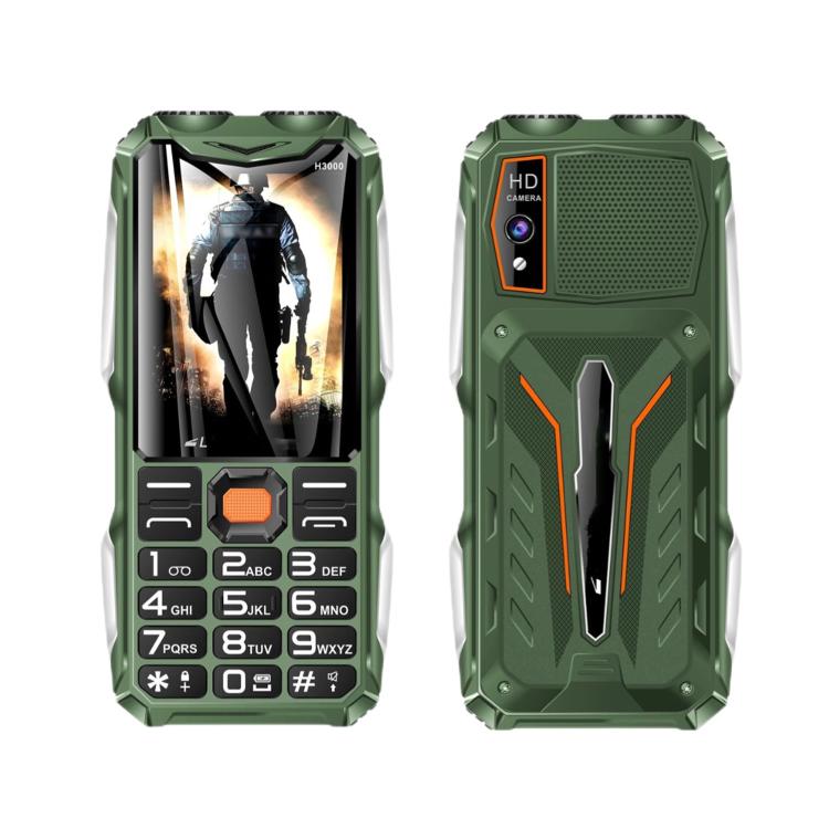 H3000 Elder Rugged Phone, 4000mAh Battery, 2.8 inch, 21 Keys, Network: 2G, LED Flashlight, FM, Dual SIM, EU Plug