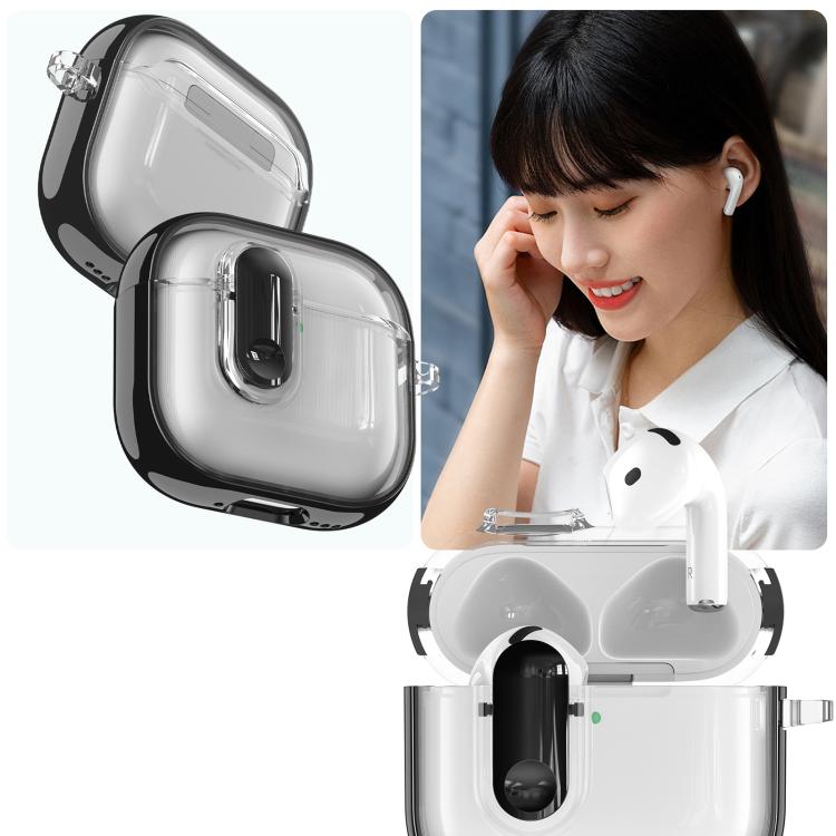 Clear Electroplating Wireless Earphones Case with Switch, For AirPods 5 / 4, For AirPods Pro 3, For AirPods Pro 2, For AirPods Pro