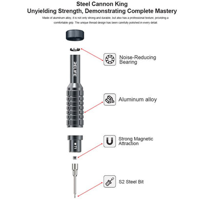 RELIFE RL-730A 5 in 1 Steel Cannon King Classic Series Aluminum Alloy Screwdriver Set, 5 in 1 Set