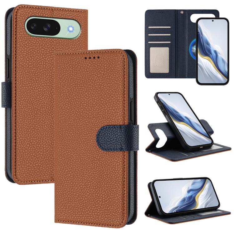 Detachable Litchi Texture Magnetic Side-Patch Vegan Leather Phone Case, For Google Pixel 10 Pro XL, For Google Pixel 10 / 10 Pro, For Google Pixel 9 Pro XL, For Google Pixel 9 / 9 Pro, For Google Pixel 8 Pro, For Google Pixel 8