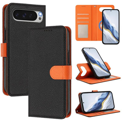 Detachable Litchi Texture Magnetic Side-Patch Vegan Leather Phone Case, For Google Pixel 10 Pro XL, For Google Pixel 10 / 10 Pro, For Google Pixel 9 Pro XL, For Google Pixel 9 / 9 Pro, For Google Pixel 8 Pro, For Google Pixel 8