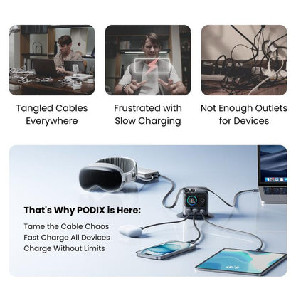 JOYROOM JR-TRD01 PODIX 140W 5-Port Desktop GaN Charger, US Plug, EU Plug, UK Plug