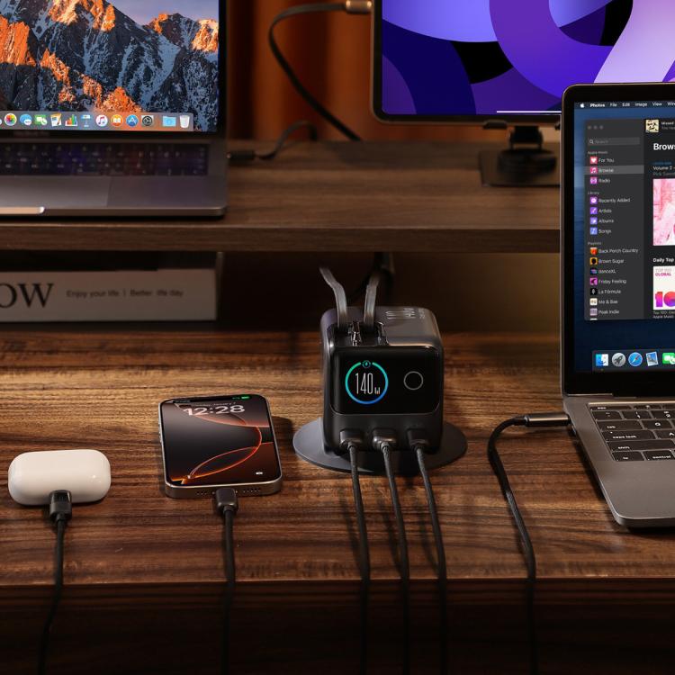 JOYROOM JR-TRD01 PODIX 140W 5-Port Desktop GaN Charger, US Plug, EU Plug, UK Plug