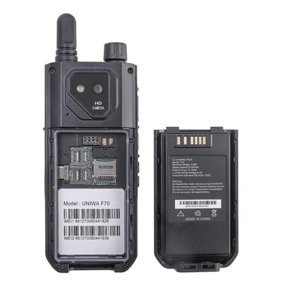 UNIWA F70 Walkie Talkie Rugged Phone, 2.4 inch Android 10 Unisoc 8541E Quad Core, Network: 4G, SOS, OTG, Support Google Play