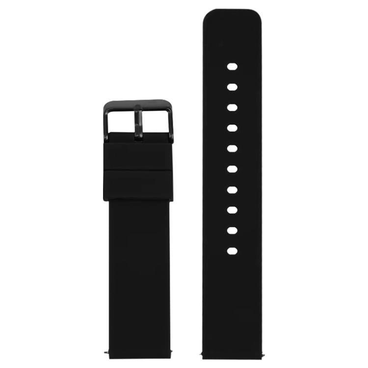 xDfind Stainless Steel Black Pin Buckle Solid Color Silicone Waterproof Watch Band, 10mm, 12mm, 14mm, 15mm, 16mm, 18mm, 19mm