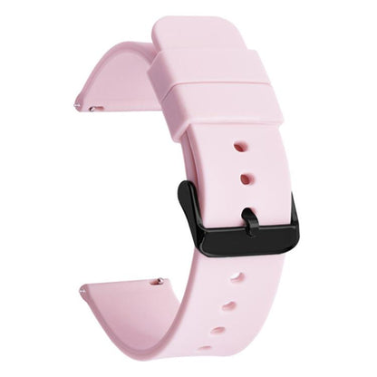xDfind Stainless Steel Black Pin Buckle Solid Color Silicone Waterproof Watch Band, 10mm, 12mm, 14mm, 15mm, 16mm, 18mm, 19mm