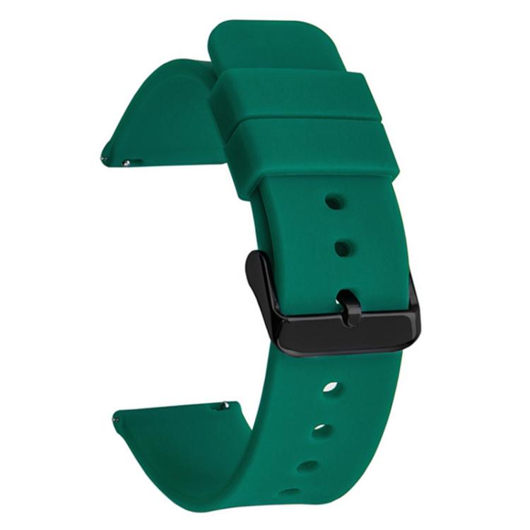 xDfind Stainless Steel Black Pin Buckle Solid Color Silicone Waterproof Watch Band, 10mm, 12mm, 14mm, 15mm, 16mm, 18mm, 19mm