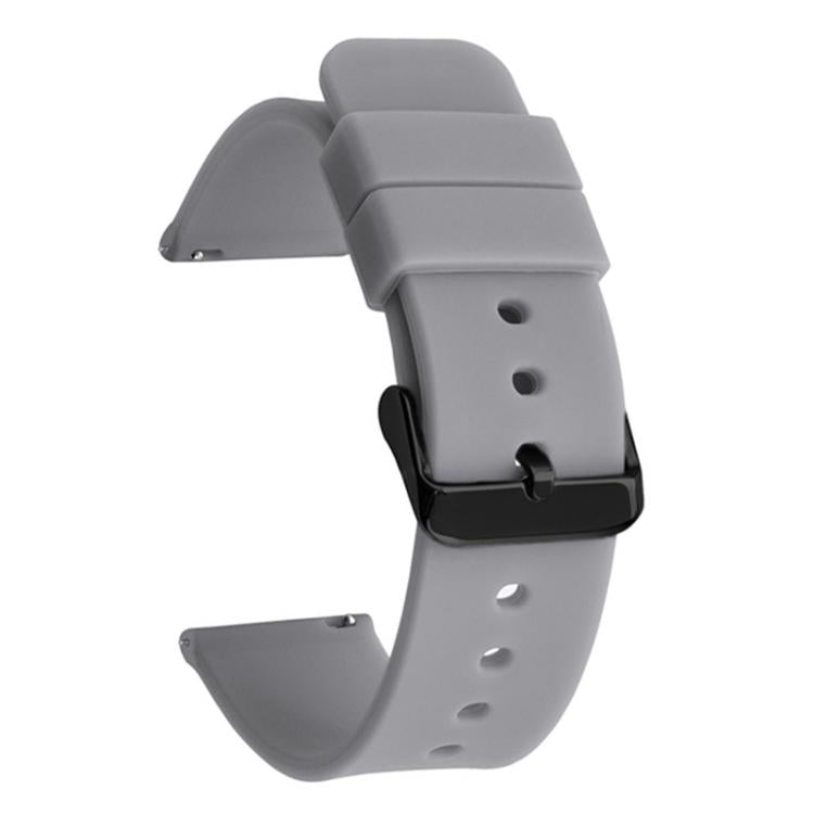 xDfind Stainless Steel Black Pin Buckle Solid Color Silicone Waterproof Watch Band, 10mm, 12mm, 14mm, 15mm, 16mm, 18mm, 19mm