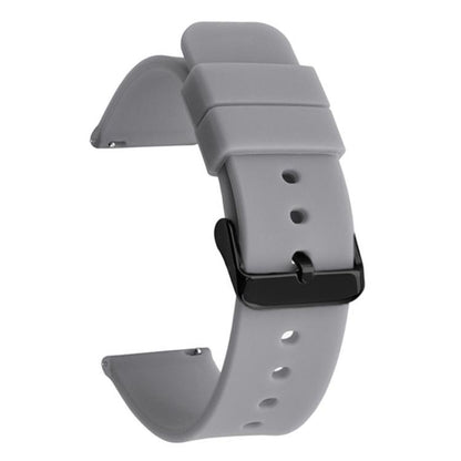 xDfind Stainless Steel Black Pin Buckle Solid Color Silicone Waterproof Watch Band, 10mm, 12mm, 14mm, 15mm, 16mm, 18mm, 19mm