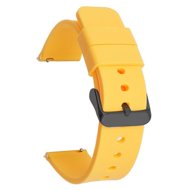 xDfind Stainless Steel Black Pin Buckle Solid Color Silicone Waterproof Watch Band, 10mm, 12mm, 14mm, 15mm, 16mm, 18mm, 19mm