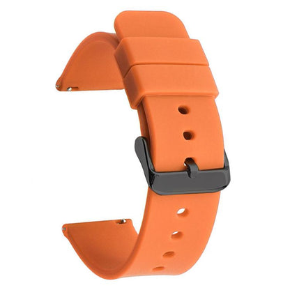 xDfind Stainless Steel Black Pin Buckle Solid Color Silicone Waterproof Watch Band, 20mm, 21mm, 22mm, 24mm