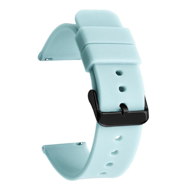 xDfind Stainless Steel Black Pin Buckle Solid Color Silicone Waterproof Watch Band, 20mm, 21mm, 22mm, 24mm
