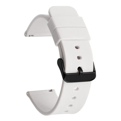 xDfind Stainless Steel Black Pin Buckle Solid Color Silicone Waterproof Watch Band, 20mm, 21mm, 22mm, 24mm
