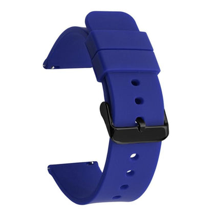 xDfind Stainless Steel Black Pin Buckle Solid Color Silicone Waterproof Watch Band, 20mm, 21mm, 22mm, 24mm