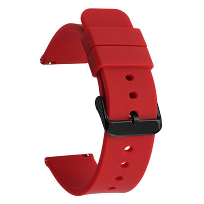 xDfind Stainless Steel Black Pin Buckle Solid Color Silicone Waterproof Watch Band, 20mm, 21mm, 22mm, 24mm