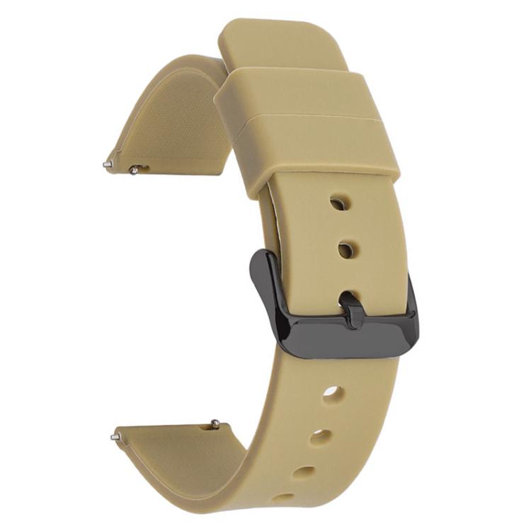 xDfind Stainless Steel Black Pin Buckle Solid Color Silicone Waterproof Watch Band, 20mm, 21mm, 22mm, 24mm